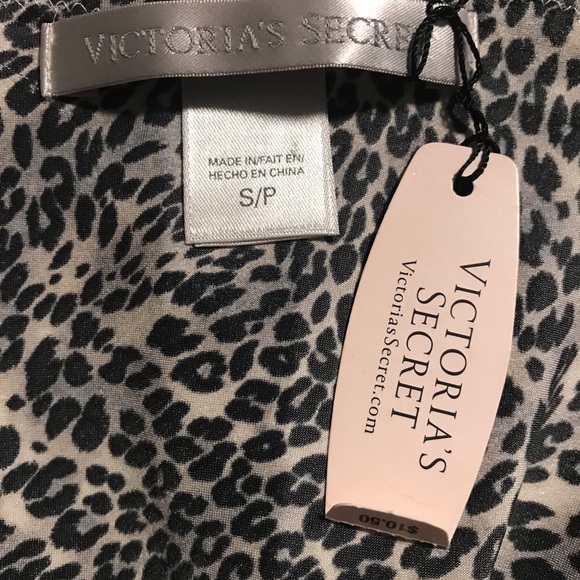 Victoria's Secret Lingerie Satin Slip Lace aplique Leopard print S NWT - Picture 9 of 9